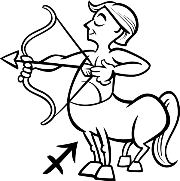 Sagittarius zodiac sign cartoon — Stock Vector
