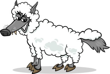 Kurt koyun giyim karikatür
