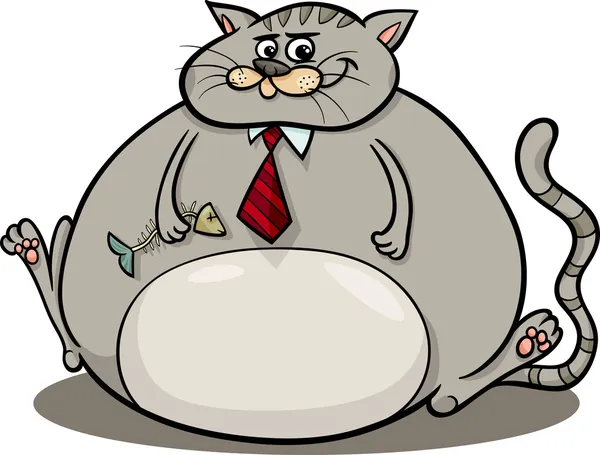 Fat cat zeggen cartoon afbeelding — Stockvector