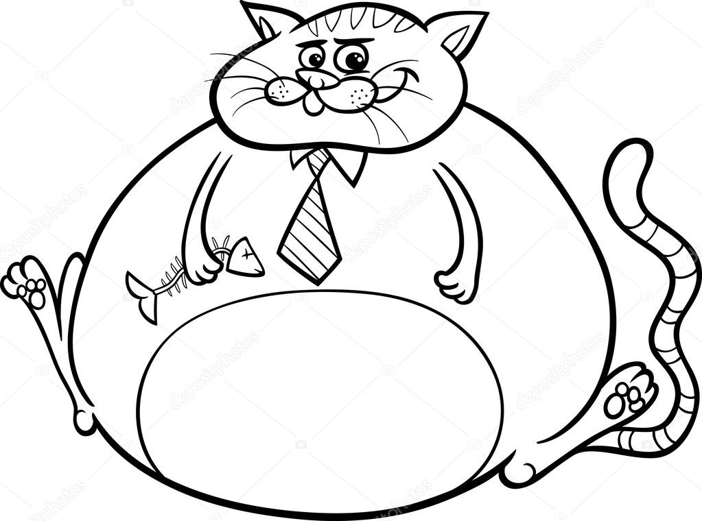 fat cat saying cartoon illustration