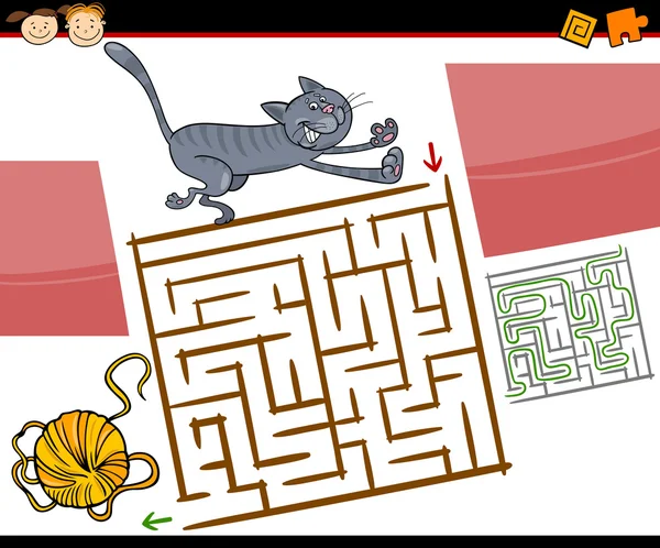 Cartoon maze or labyrinth game — Stock Vector