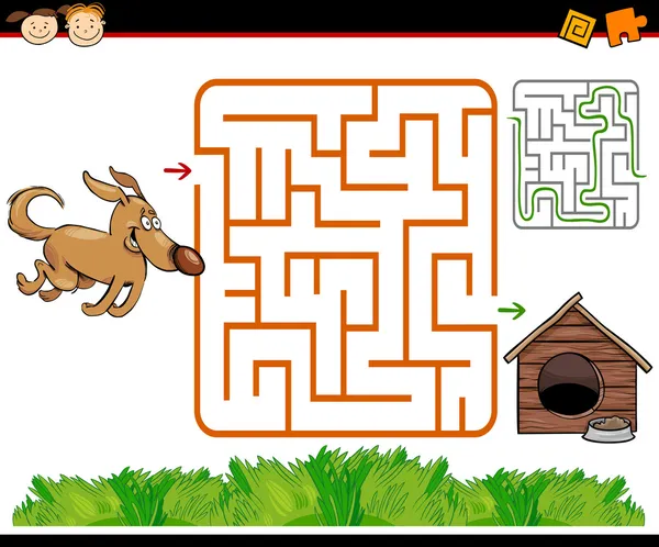 Cartoon maze or labyrinth game — Stock Vector