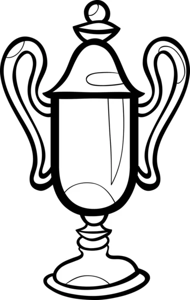 Ganador taza de dibujos animados para colorear página — Vector de stock