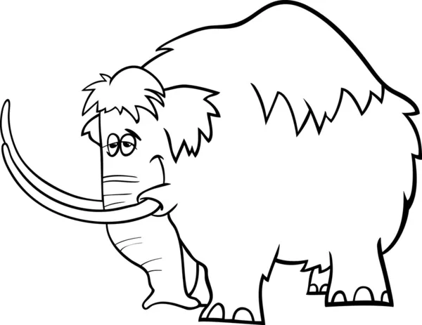 Mammut-Cartoon-Malseite — Stockvektor