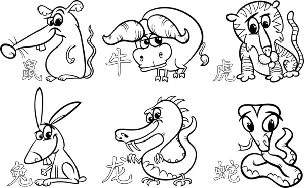 Čínský horoskop znamení zvěrokruhu — Stockový vektor