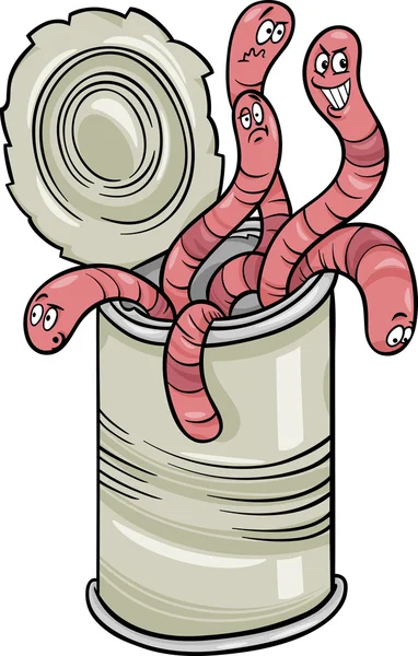 ワームの缶と言っ漫画 — ストックベクタ