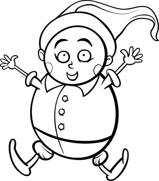 Gnome or dwarf cartoon coloring page — Stock Vector