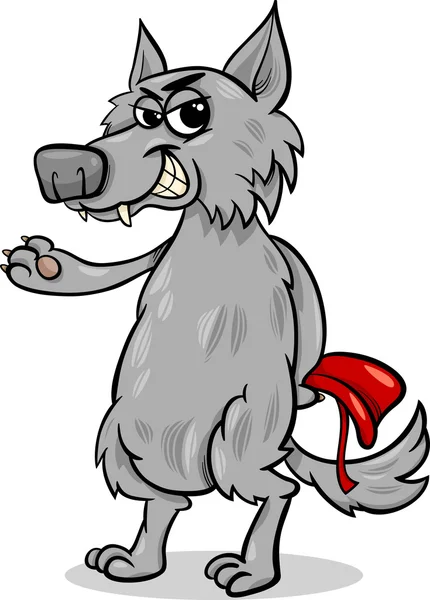 Märchenwolf Cartoon Illustration — Stockvektor