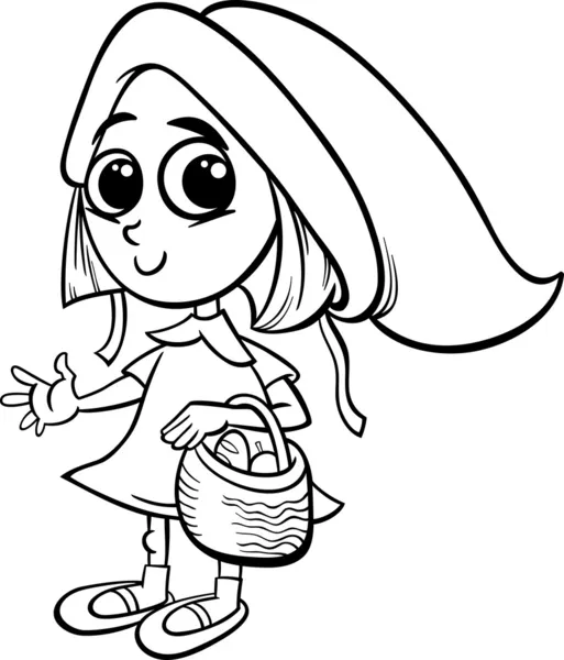 Petite capuche rouge coloriage page — Image vectorielle