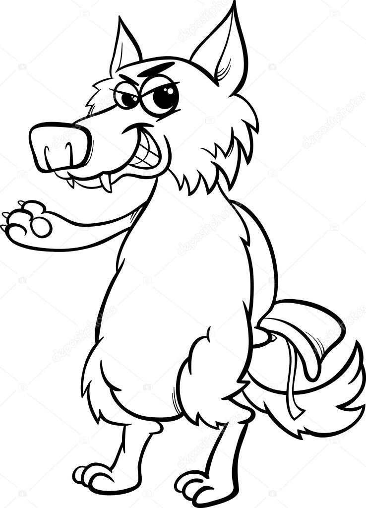 Sprookje Wolf Kleurplaat Stockvector Izakowski 42476479