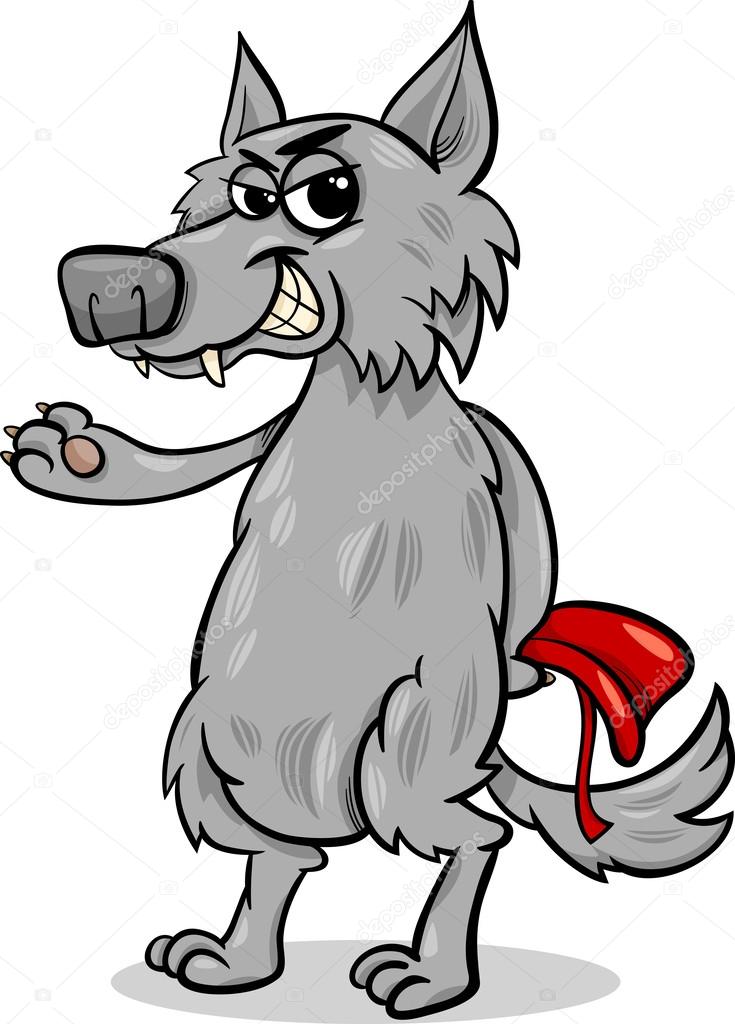 Lobo caperucita imágenes de stock de arte vectorial | Depositphotos