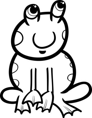 Kurbağa çizgi film boyama sayfası