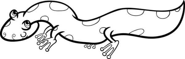 Salamander cartoon kleurplaat — Stockvector