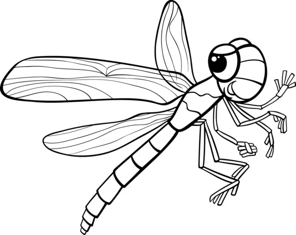 Página para colorear insecto libélula — Vector de stock