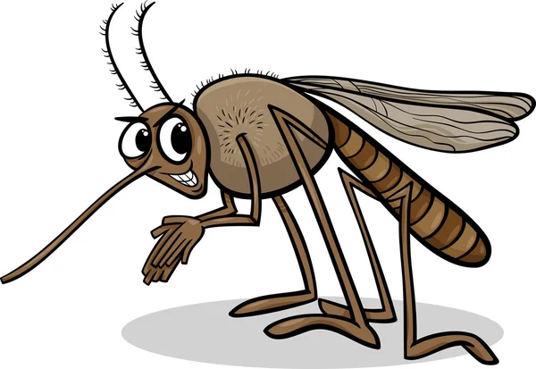 Mosquito insecto ilustración de dibujos animados — Vector de stock
