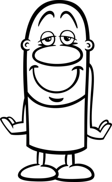 Accepted guy cartoon coloring page — Stock Vector