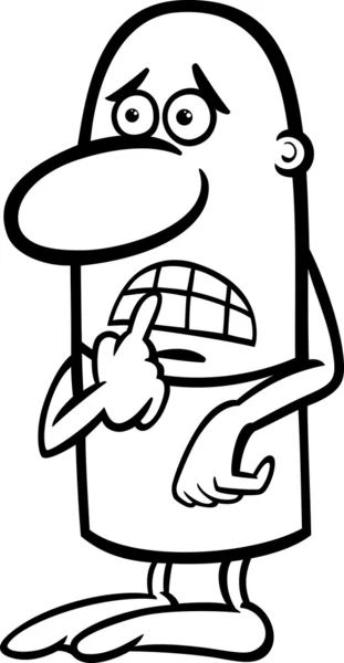 おびえた男漫画の着色のページ — ストックベクタ