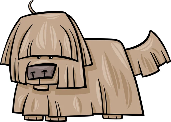 Ilustrasi kartun anjing berbulu - Stok Vektor