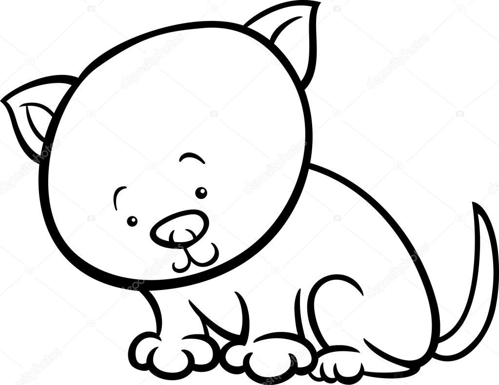 Leuk Katje Cartoon Kleurplaat Stockvector Izakowski 42997023