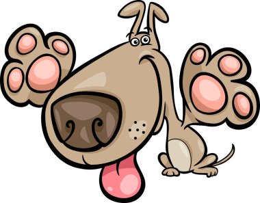 sevimli köpek karikatür çizimi