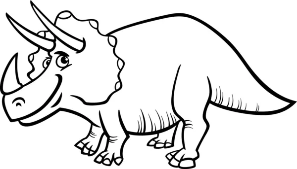 Triceratops dinosaur coloring page — Stock Vector
