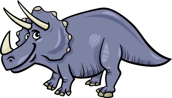 Ilustración de dibujos animados de dinosaurios triceratops — Vector de stock