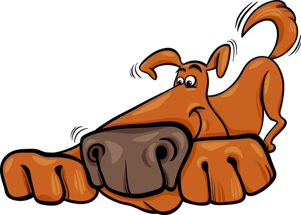 Funny dog cartoon illustration — Stock Vector