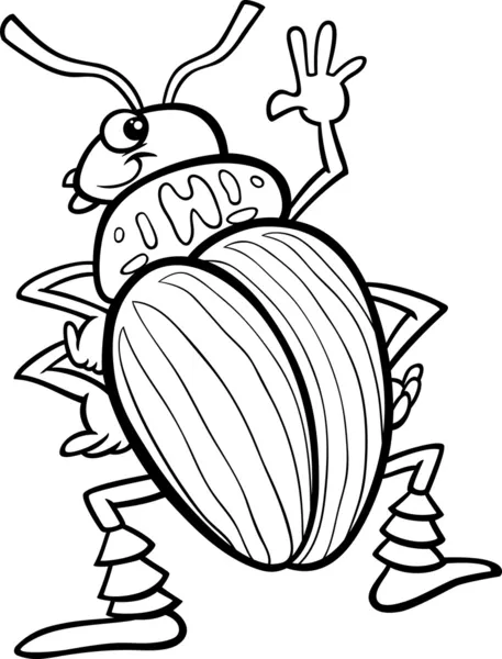 Potato beetle insect coloring page — Stock Vector