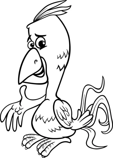 Parrot bird cartoon coloring page — Stock Vector