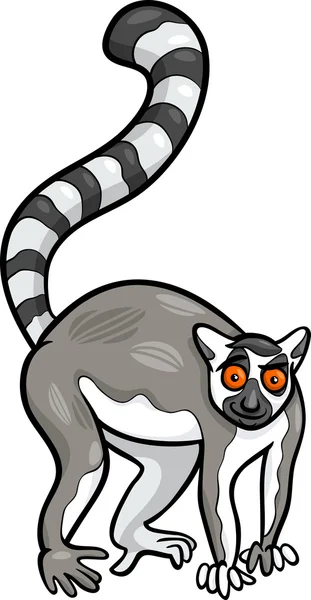 Lémur animal ilustración de dibujos animados — Vector de stock
