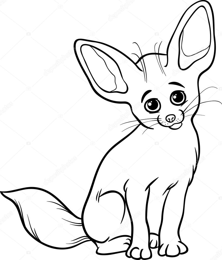 Fennec Fox Dierlijke Kleurende Pagina Stockvector Izakowski