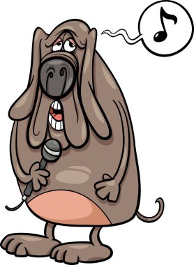 şarkı söyleyen köpek karikatür çizimi
