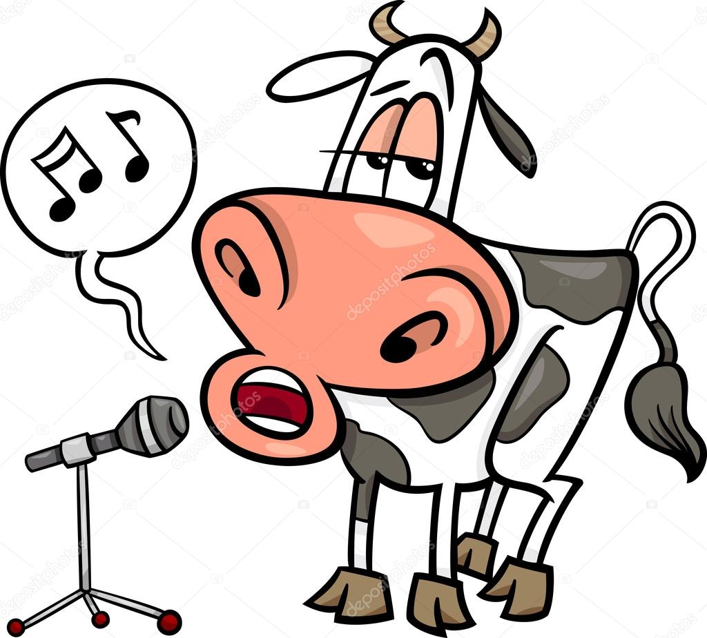 Canto vaca desenho animado ilustração Vetor de ©izakowski 43647063, image size:1024x924