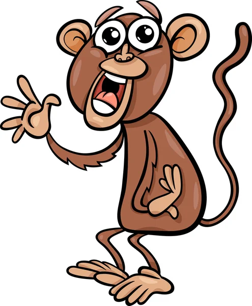 Illustration drôle de dessin animé singe — Image vectorielle