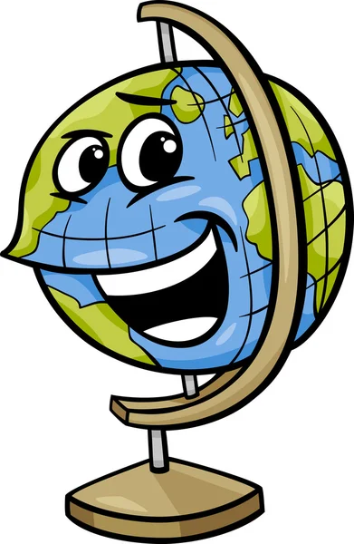 Globe karakter cartoon illusztráció — Stock Vector