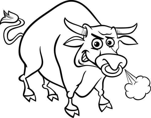 Taureau ferme coloriage animal — Image vectorielle