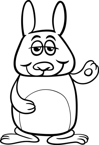 Drôle lapin dessin animé coloriage page — Image vectorielle