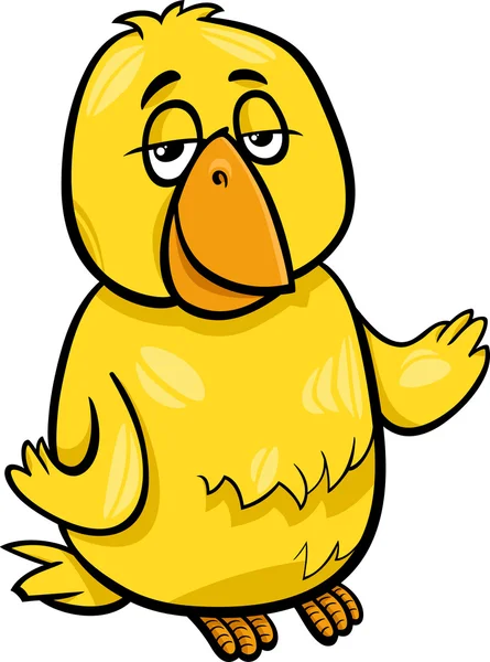 Ilustración de dibujos animados de carácter de pájaro canario — Vector de stock