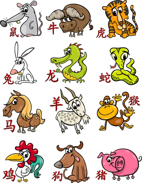 Çince Zodyak burç işaretleri seti