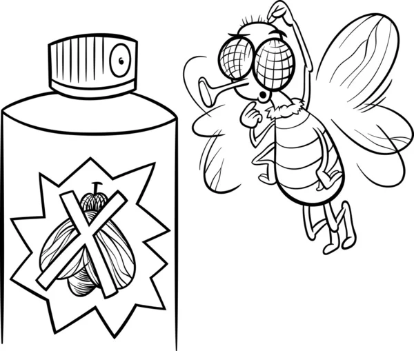 Fly and bug spray coloring page — Stock Vector