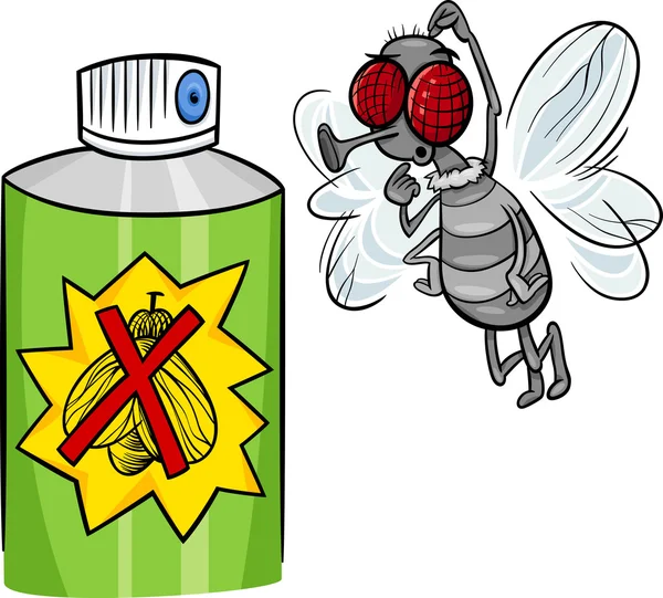 Illustrazione del fumetto dello spruzzo del mosca e dell'insetto — Vettoriale Stock