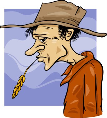 country farmer cartoon illustration clipart