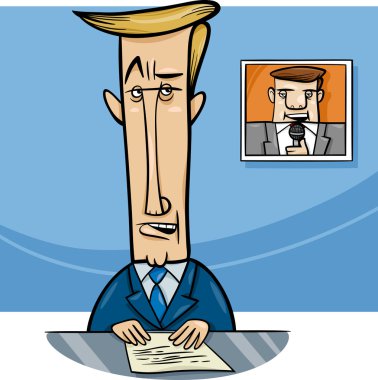 Yayın yapan televizyon karikatür