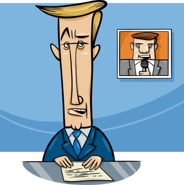 broadcaster on television cartoon clipart