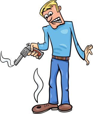 kendini ayak karikatür çekim