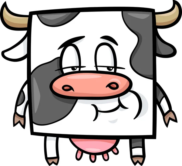 Square cow cartoon illustration — Stock Vector