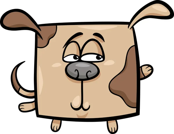 Vierkante hond cartoon afbeelding — Stockvector