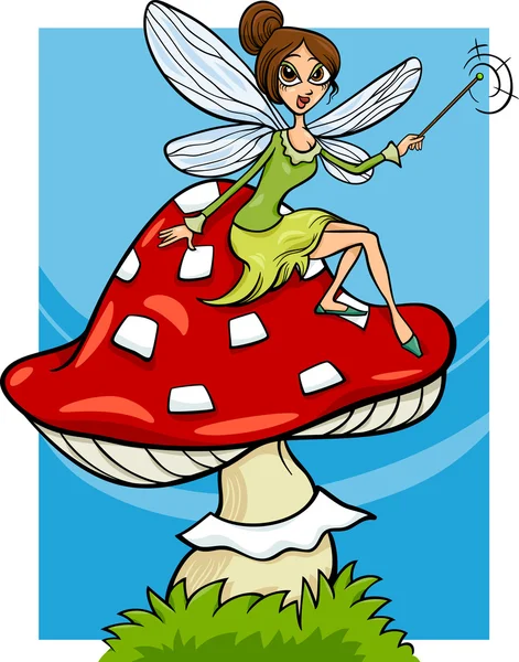 Elfe Märchen Fantasie Cartoon-Illustration — Stockvektor