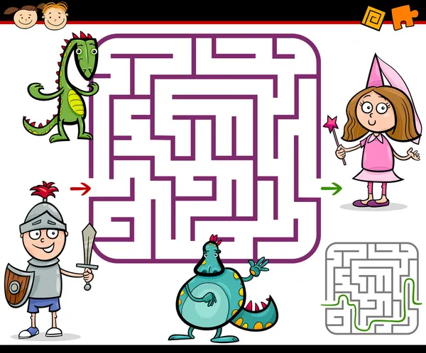 Cartoon Labyrinth oder Labyrinth Spiel — Stockvektor