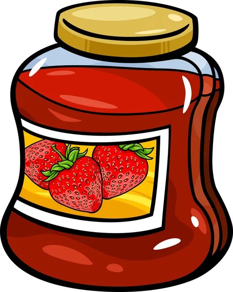 Jam in jar cartoon illustration — Stock Vector